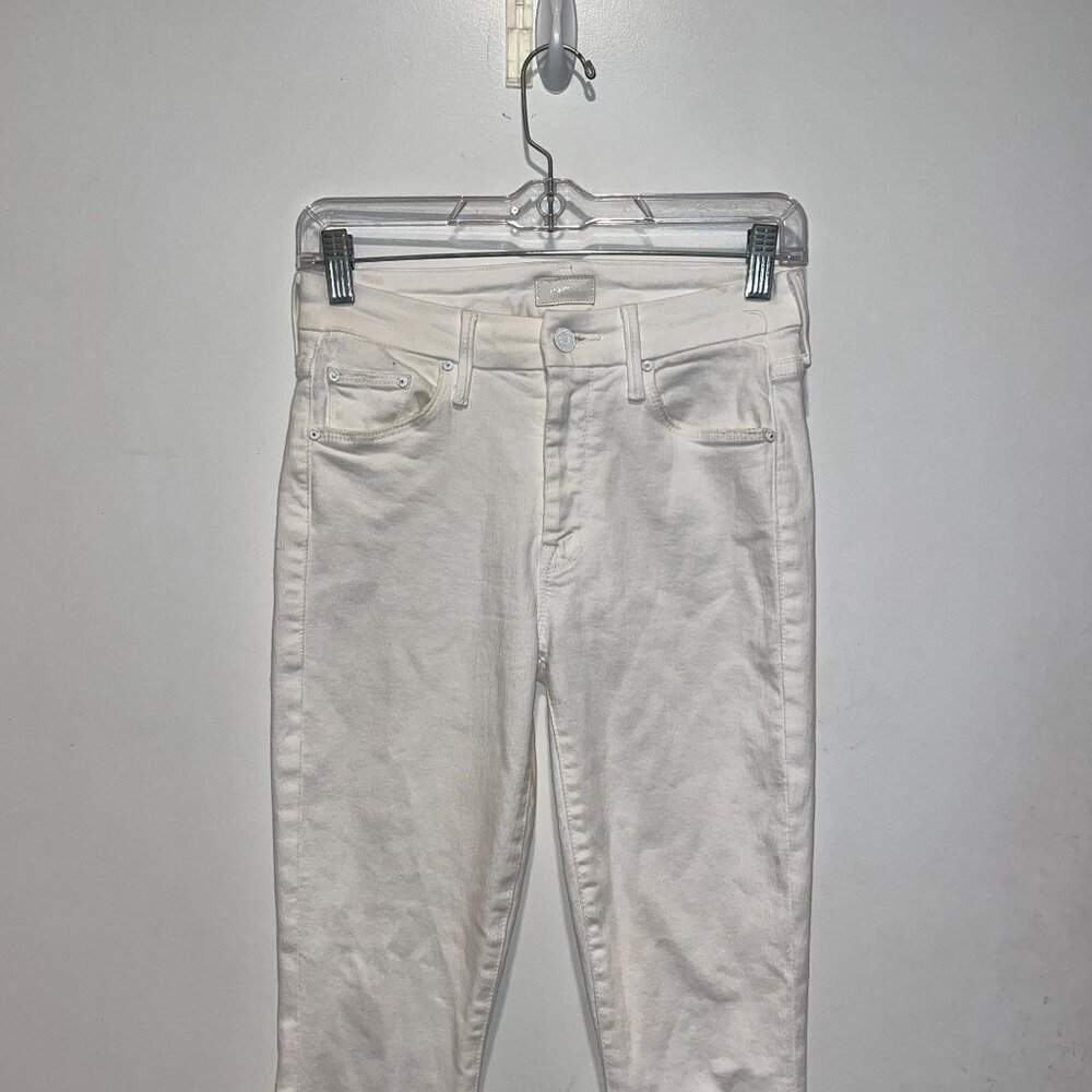 Mother The Looker Crop Jeans White Sz 35 Womens - Picture 3 of 13